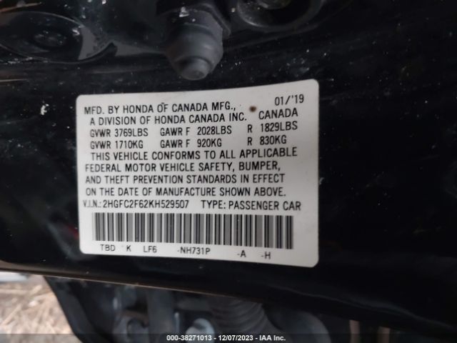 2HGFC2F62KH529507 Honda Civic Lx