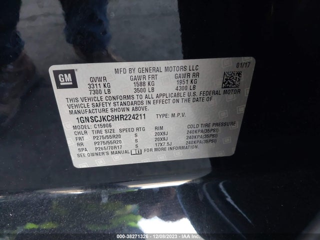Chevrolet Suburban Premier 2017 1GNSCJKC8HR224211 Image 9
