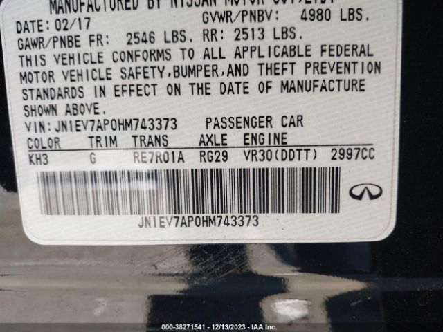 2017 INFINITI Q50 JN1EV7AP0HM743373 Photo 8