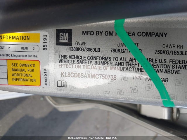 Chevrolet SPARK 1LT 2021 KL8CD6SAXMC750738 Image 9