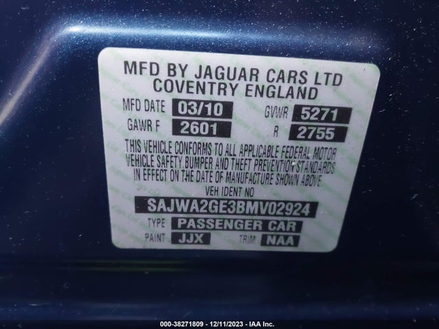 2011 JAGUAR XJ SAJWA2GE3BMV02924 Photo 8