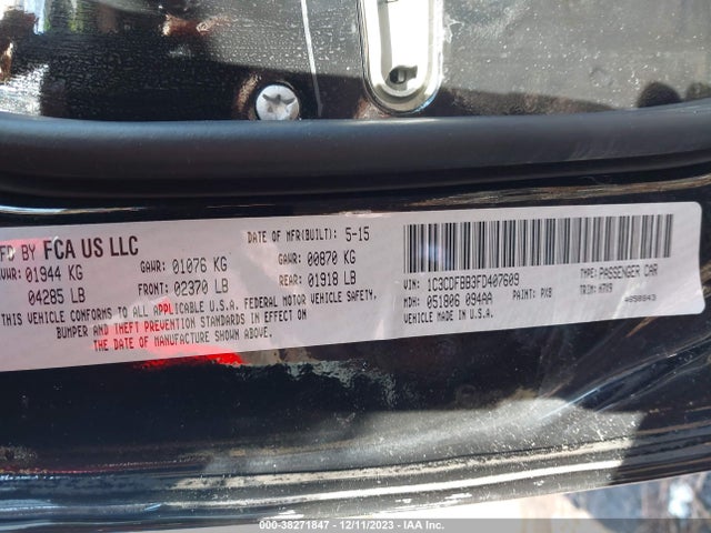 Dodge DART SXT 2015 1C3CDFBB3FD407609 Image 9