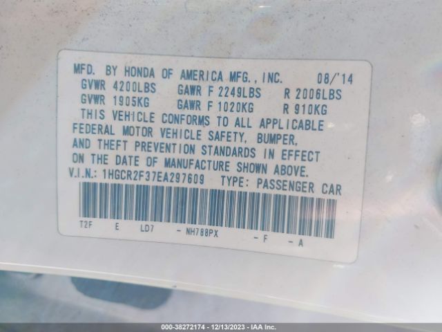 1HGCR2F37EA297609 Honda ACCORD LX