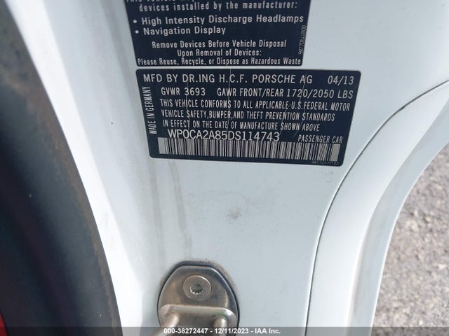 2013 PORSCHE BOXSTER WP0CA2A85DS114743 Photo 8