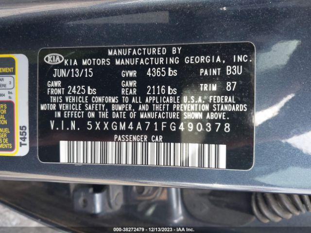 5XXGM4A71FG490378 KIA Optima Lx