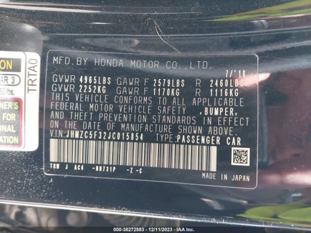 JHMZC5F32JC015854 Honda Clarity Plug-in Hybrid Touring