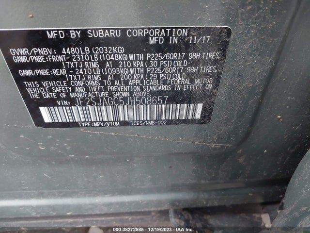 JF2SJAGC5JH508657 Subaru Forester 2.5i Premium