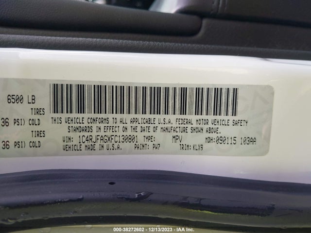 Jeep Grand Cherokee Laredo 2015 1C4RJFAGXFC130801 Image 9