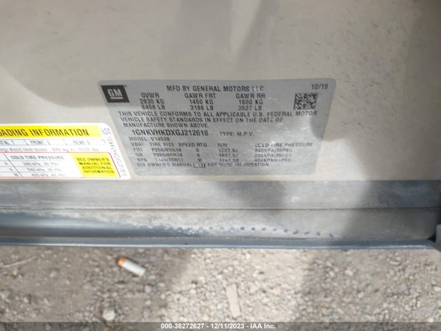 Chevrolet Traverse 2lt 2016 1GNKVHKDXGJ212618 Image 9