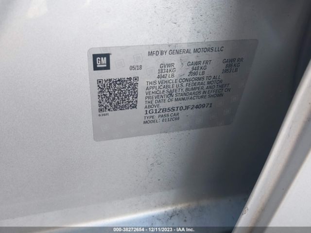1G1ZB5ST0JF240971 Chevrolet Malibu 1ls