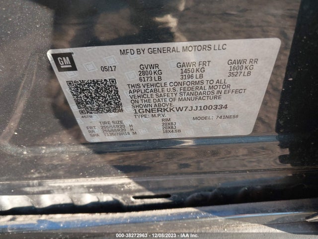 Chevrolet Traverse Premier 2018 1GNERKKW7JJ100334 Image 9