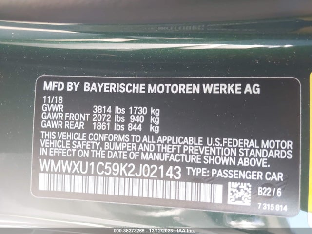 2019 MINI HARDTOP WMWXU1C59K2J02143 Photo 8