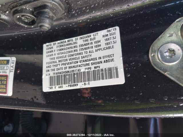 Honda CR-V EX 2019 7FARW2H58KE051143 Image 9