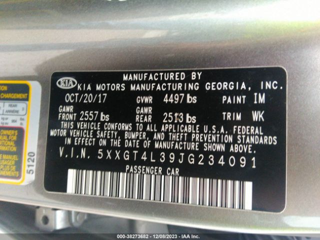 5XXGT4L39JG234091 KIA Optima Lx