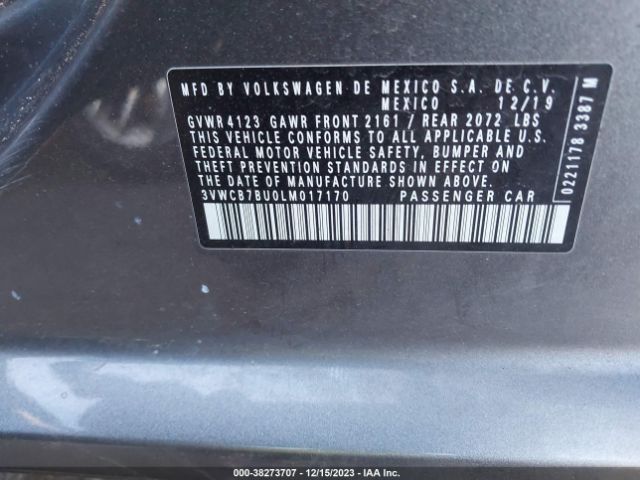 3VWCB7BU0LM017170 Volkswagen Jetta 1.4t R-line/1.4t S/1.4t Se