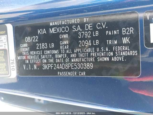 KIA Forte Lxs 2023 3KPF24AD8PE530389 Image 9
