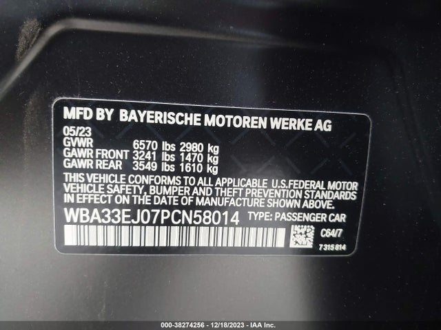 BMW 760i Xdrive 2023 WBA33EJ07PCN58014 Image 9