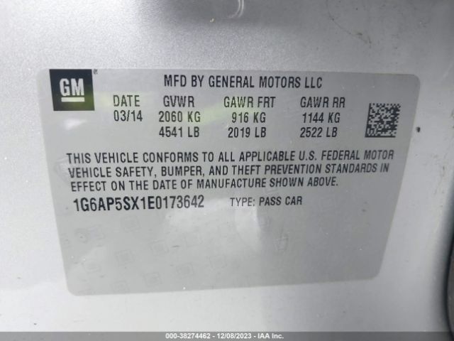 1G6AP5SX1E0173642 Cadillac Cts Rwd