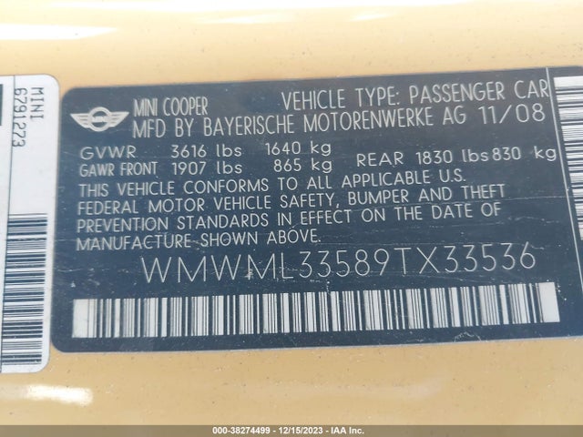 2009 MINI COOPER CLUBMAN WMWML33589TX33536 Photo 8