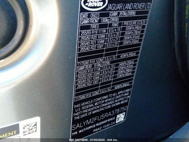 SALYM2FU5RA378750 Land Rover Range Rover Velar P400 Dynamic Hse