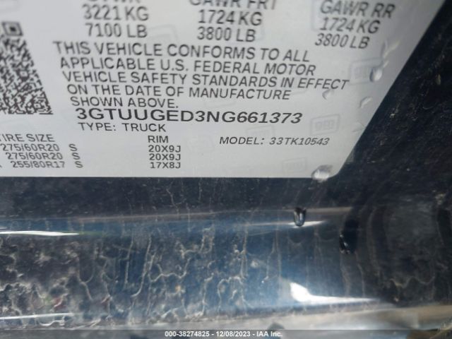 3GTUUGED3NG661373 GMC Sierra 1500 Denali