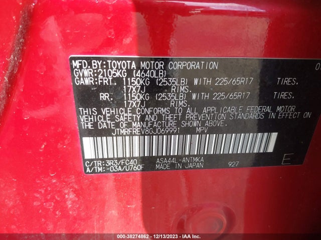 Toyota Rav4 Xle 2016 JTMRFREV8GJ069991 Image 9