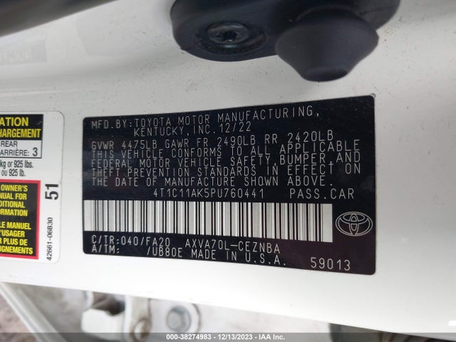 Toyota CAMRY LE 2023 4T1C11AK5PU760441 Image 9
