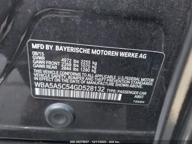 2016 BMW 5 SERIES WBA5A5C54GD528132 Photo 8