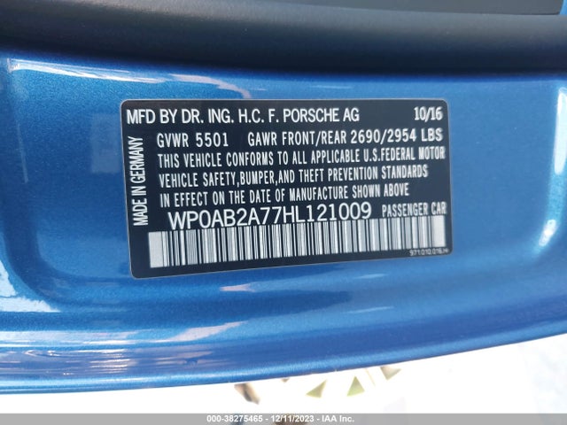 2017 PORSCHE PANAMERA WP0AB2A77HL121009 Photo 8