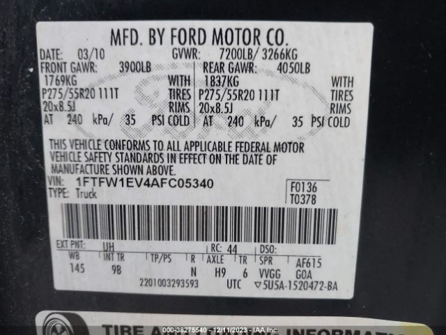 2010 FORD F-150 1FTFW1EV4AFC05340 Photo 8