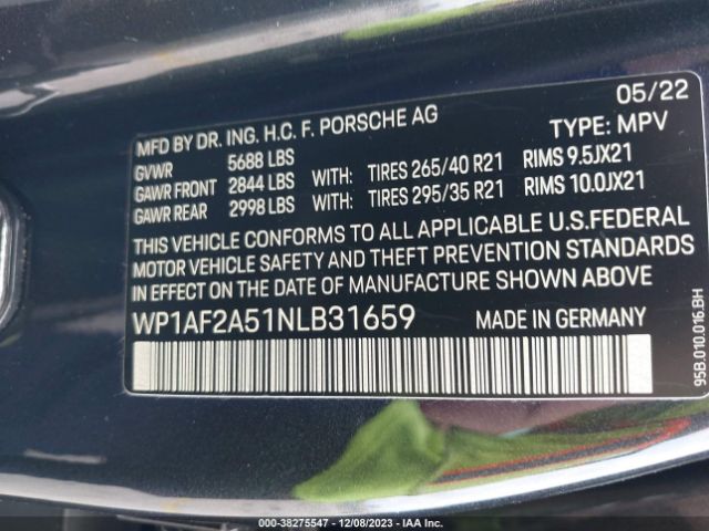 2022 PORSCHE MACAN WP1AF2A51NLB31659 Photo 8