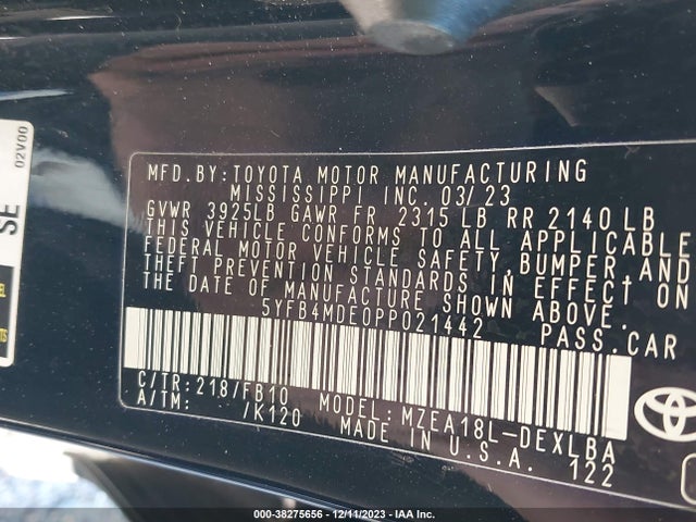 Toyota COROLLA LE 2023 5YFB4MDE0PP021442 Image 9