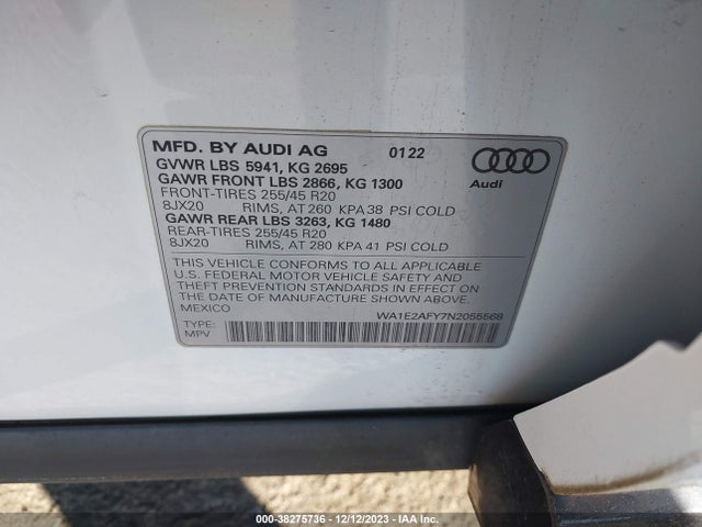 WA1E2AFY7N2055568 Audi Q5 S Line Premium Plus
