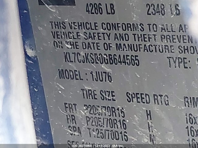 Chevrolet TRAX LS 2016 KL7CJKSB0GB644565 Image 9