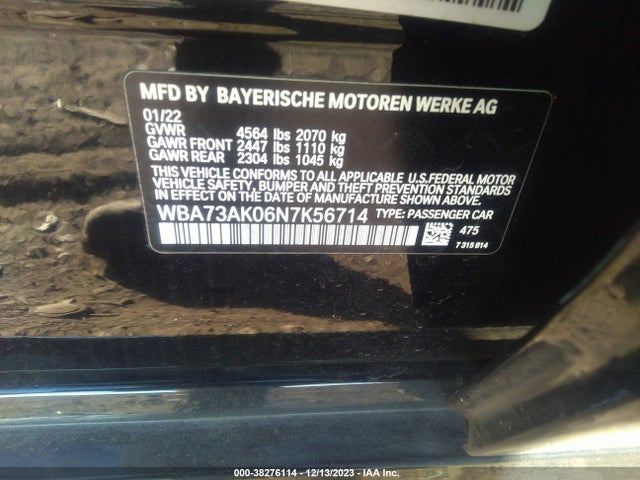 BMW 228i Gran Coupe Xdrive 2022 WBA73AK06N7K56714 Image 9