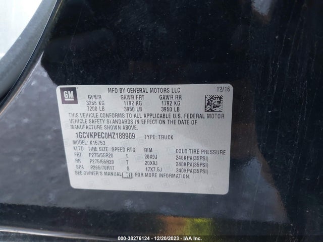 Chevrolet Silverado 1500 Custom 2017 1GCVKPEC0HZ188909 Image 9