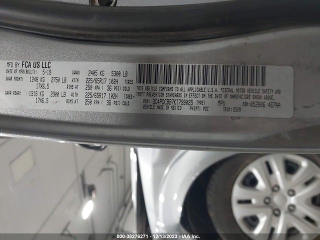 Dodge JOURNEY SE 2019 3C4PDCBB7KT799025 Image 9