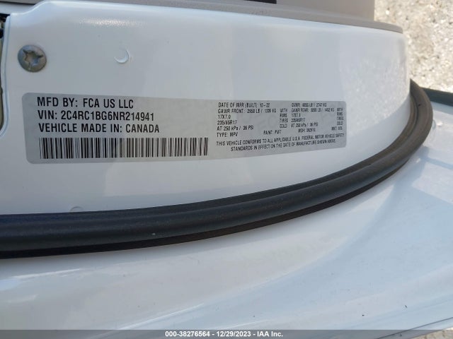 Chrysler Pacifica Touring L 2022 2C4RC1BG6NR214941 Image 9