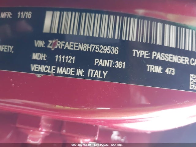 ZARFAEEN8H7529536 Alfa Romeo Giulia Ti Awd