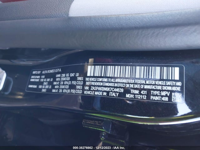 ZASPAKBN6K7C44639 Alfa Romeo Stelvio Ti Awd