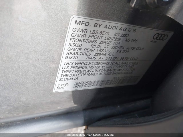 WA1LAAF72HD005459 Audi Q7 3.0t Premium