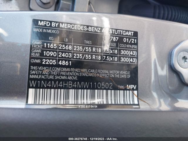 2021 MERCEDES-BENZ GLB W1N4M4HB4MW110502 Photo 8