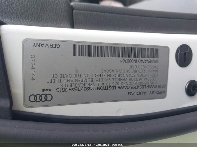 WAUENAF40HN009784 Audi A4 Premium Plus