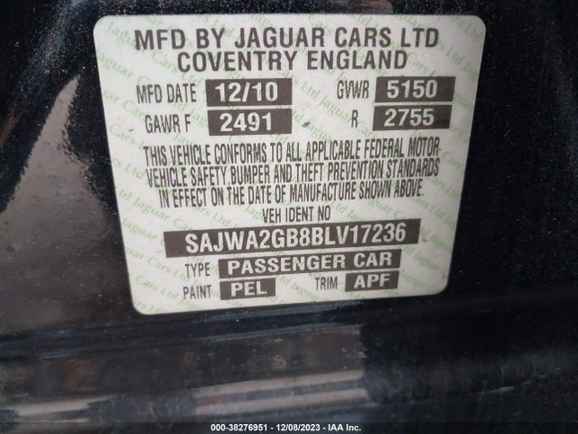 2011 JAGUAR XJ SAJWA2GB8BLV17236 Photo 8