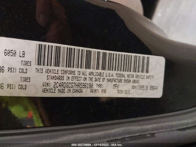 2C4RDGCG7HR596190 Dodge Grand Caravan Sxt