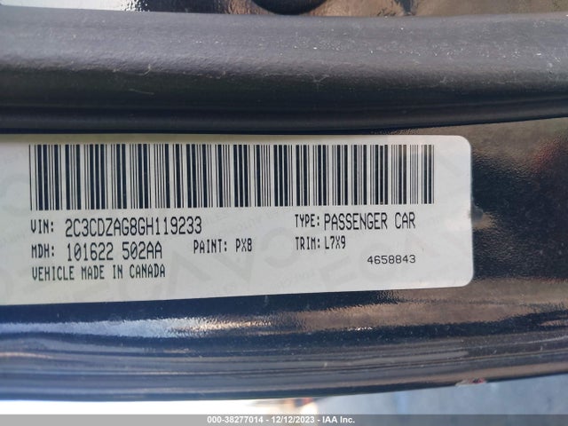 Dodge Challenger Sxt 2016 2C3CDZAG8GH119233 Image 9