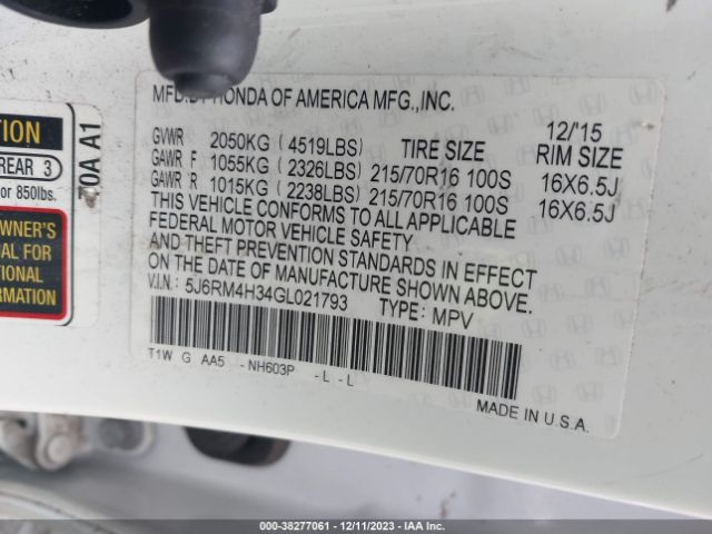 5J6RM4H34GL021793 Honda CR-V LX