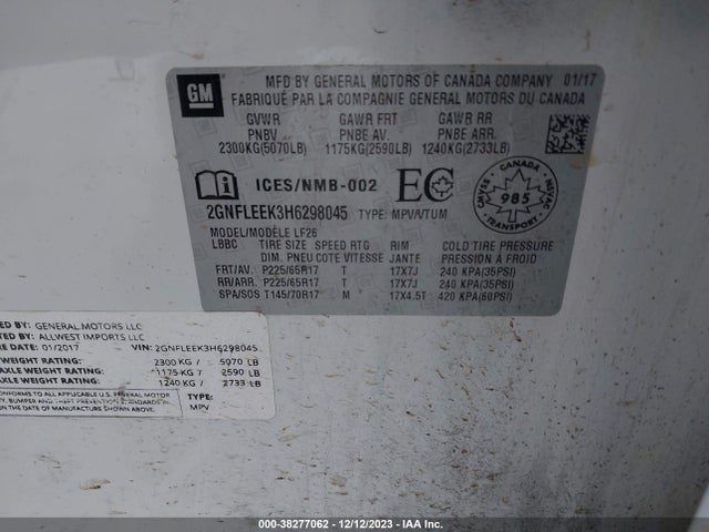 Chevrolet EQUINOX LS 2017 2GNFLEEK3H6298045 Image 9