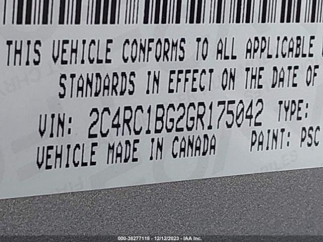 2C4RC1BG2GR175042 Chrysler Town  Country Touring