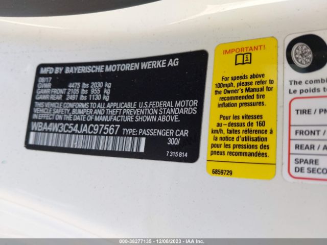 WBA4W3C54JAC97567 BMW 4 Series 430i